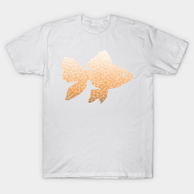 Ombre orange and white swirls doodles goldfish T-Shirt-TOZ